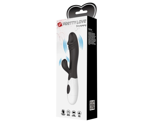 Черный вибратор-кролик Snappy - 19 см.