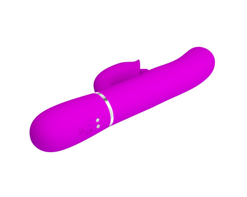Лиловый вибратор-кролик с пульсацией Gigi - 22,8 см.