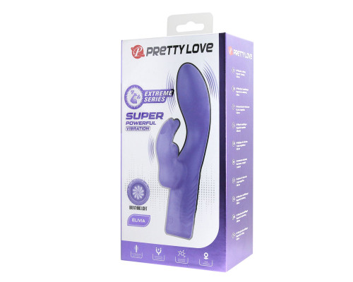 Сиреневый вибратор-кролик Elivia - 17,2 см.