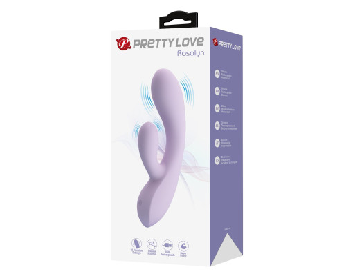 Сиреневый гибкий вибратор-кролик Rosolyn - 19 см.