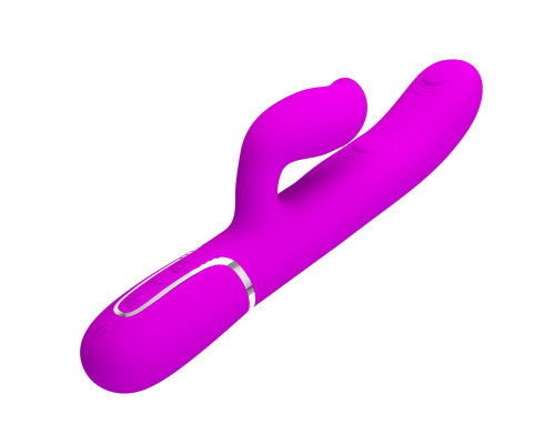 Лиловый вибратор-кролик с пульсацией Gigi - 22,8 см.