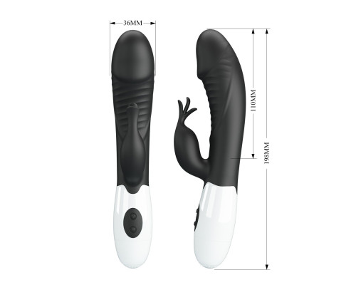 Черный вибратор-кролик Rasmussen - 19,8 см.