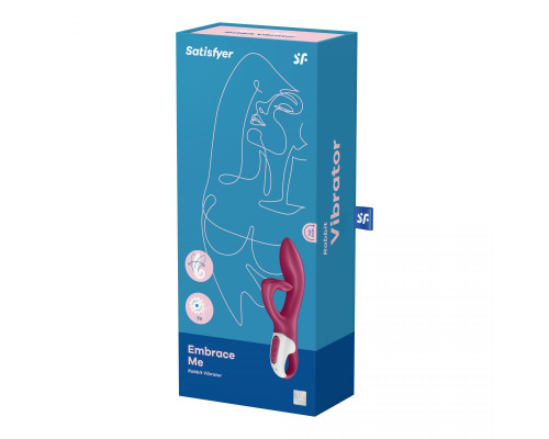 Малиновый вибратор-кролик Embrace Me - 21,2 см.