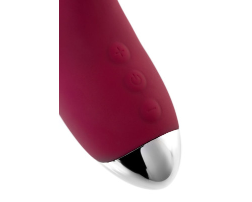 Бордовый вибратор-кролик Mion - 22 см.