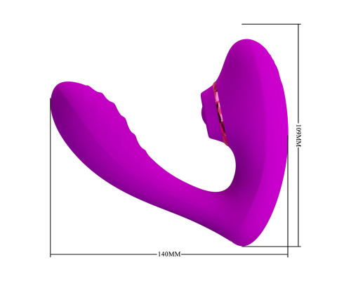 Лиловый вибратор с клиторальной стимуляцией Nauty