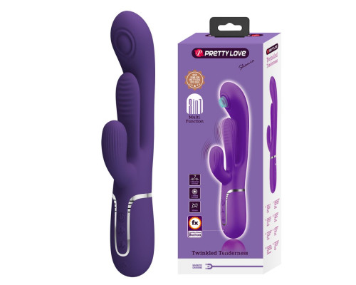 Фиолетовый мультифункциональный вибратор Shania - 22,2 см.