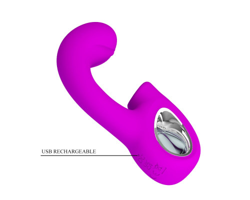 Лиловый вибромассажёр с вакуумной стимуляцией клитора Sibel - 15,5 см.