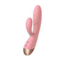 Нежно-розовый вибратор-кролик Elali - 18 см.