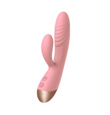Нежно-розовый вибратор-кролик Elali - 18 см.