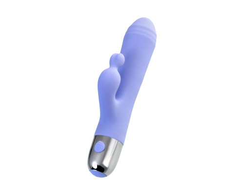 Сиреневый вибратор с клиторальной стимуляцией Crocus - 17,5 см.