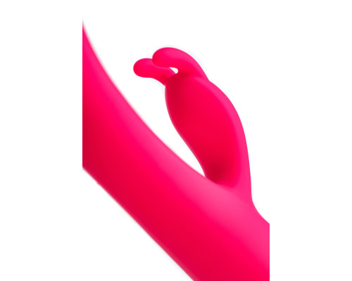 Ярко-розовый вибратор с клиторальной стимуляцией Rablock - 23,5 см.