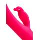 Ярко-розовый вибратор с клиторальной стимуляцией Rablock - 23,5 см.