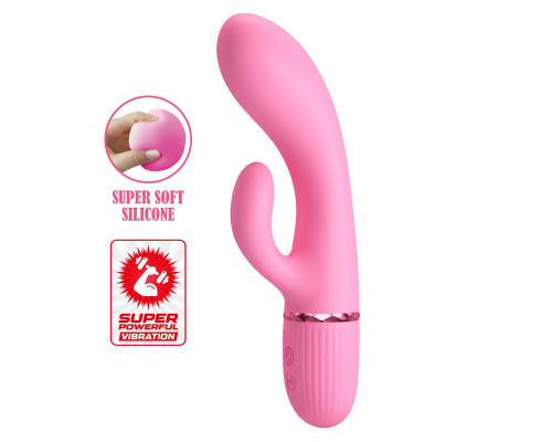 Розовый вибратор-кролик Marski - 18 см.