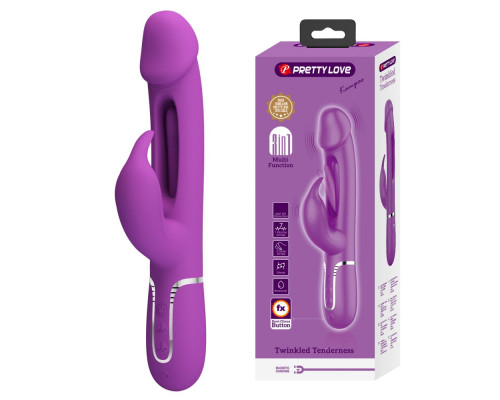 Фиолетовый вибратор-кролик с функцией фингеринга Kampas - 23,2 см.