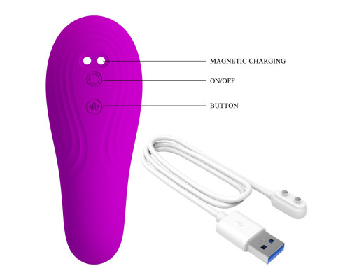 Лиловый вибратор с клиторальной стимуляцией Nauty