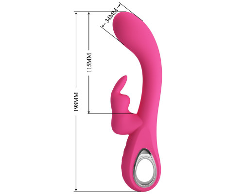 Розовый вибратор-кролик Novak - 19,8 см.