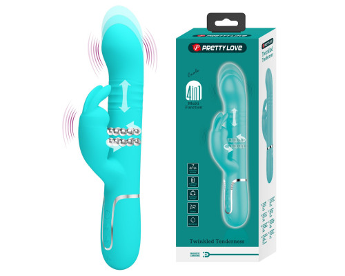 Мятный вибратор Coale с ротацией бусин и возвратно-поступательными движениями - 22,6 см.