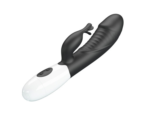 Черный вибратор-кролик Rasmussen - 19,8 см.