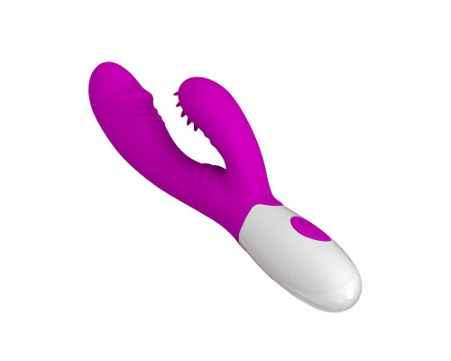 Лиловый вибратор с шипованым отроском для стимуляции клитора Andre - 20,5 см.