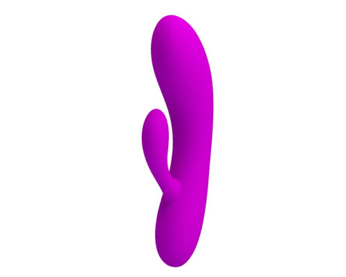 Эргономичный вибромассажер Alvin со стимулятором клитора - 16,9 см.