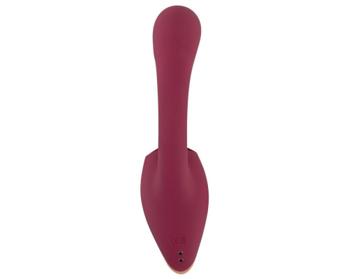 Малиновый вибратор с подвижными язычками 2 Function Vibrator - 20,6 см.