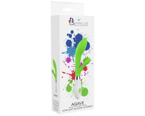 Зеленый вибратор-кролик Agave - 23 см.