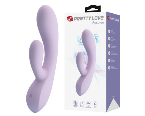 Сиреневый гибкий вибратор-кролик Rosolyn - 19 см.