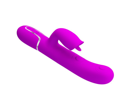 Лиловый вибратор-кролик с пульсацией Gigi - 22,8 см.