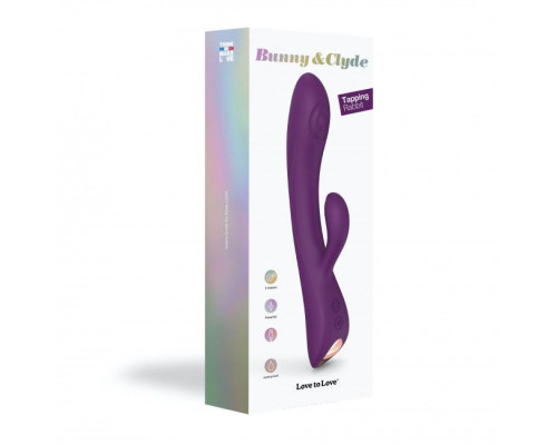 Фиолетовый вибратор-кролик Bunny   Clyde - 22,5 см.