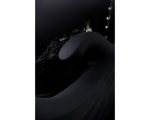 Чёрный вибратор WANAME Thunder с клиторальным отростком - 24,2 см.