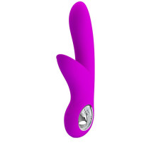 Лиловый вибратор Carol с клиторальной щеточкой - 19 см.