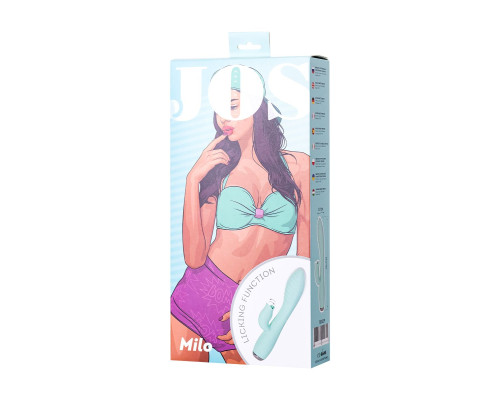 Мятный вибратор с клиторальным стимулятором MILO - 20 см.