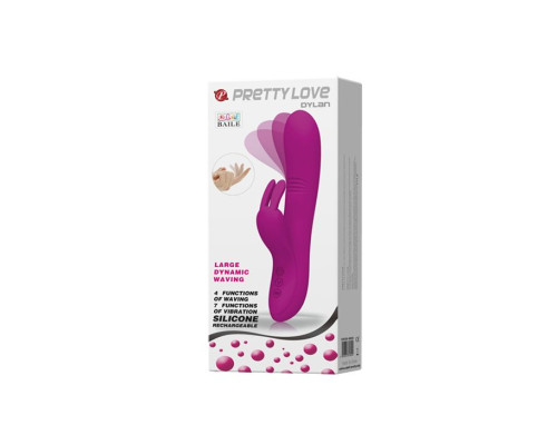 Вибратор с зайчиком-стимулятором клитора Dylan - 21,3 см.