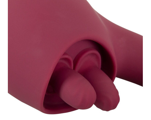Малиновый вибратор с подвижными язычками 2 Function Vibrator - 20,6 см.