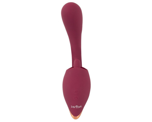 Малиновый вибратор с подвижными язычками 2 Function Vibrator - 20,6 см.