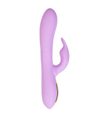 Фиолетовый вибратор-кролик с вращающимся клиторальным стимулятором Jammy - 22,5 см.