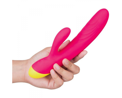 Ярко-розовый вибратор-кролик Romp Jazz - 21 см.