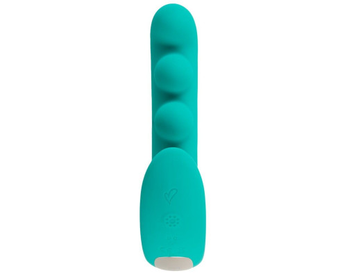 Зеленый вибратор SYLORA Unique Beads Vibrator - 17 см.