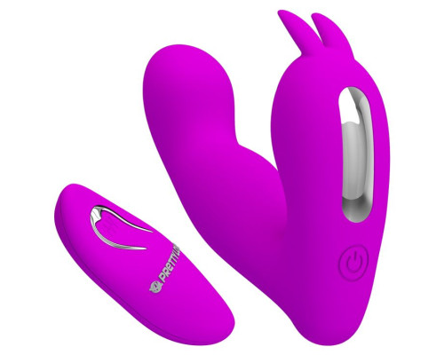 Лиловый вибростимулятор с клиторальным отростком Josephine