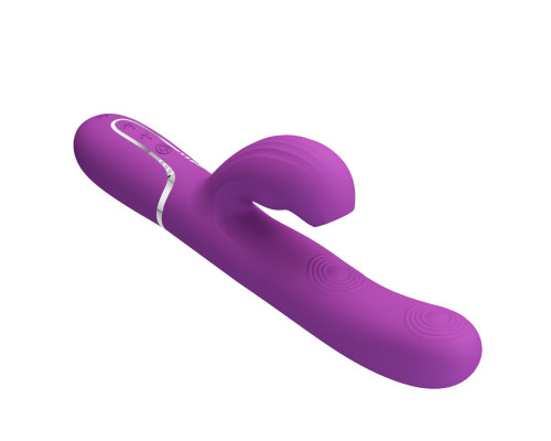 Фиолетовый вибратор с клиторальным отростком Perdita - 22,8 см.