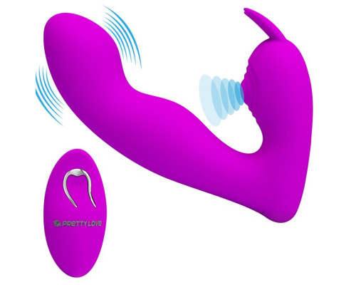 Лиловый вибростимулятор с клиторальным отростком Josephine