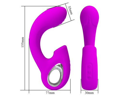 Лиловый вибромассажёр с вакуумной стимуляцией клитора Sibel - 15,5 см.