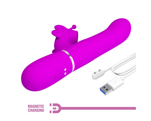 Лиловый вибратор-кролик Ridgely - 22,6 см.