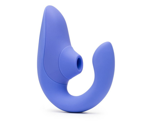 Голубой вибромассажер для двойной стимуляции Womanizer Blend