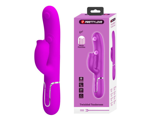 Лиловый вибратор-кролик с пульсацией Gigi - 22,8 см.