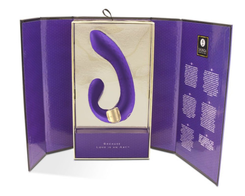 Фиолетовый гибкий вибростимулятор MIYO с двумя моторами - 18,5 см.