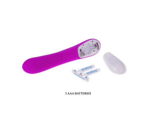 Лиловый вибратор Primo с клиторальным листочком - 20 см.