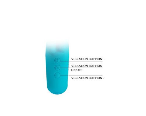 Бирюзовый вибратор Chris с клиторальным отростком - 15,4 см.