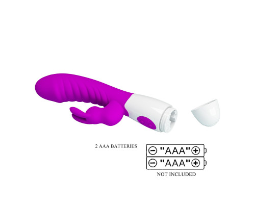 Лиловый вибратор-кролик Naughty Bunny - 19,8 см.