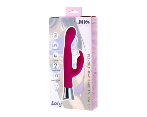 Розовый вибратор с клиторальным стимулятором и гибкой головкой LOLY - 21,6 см.
